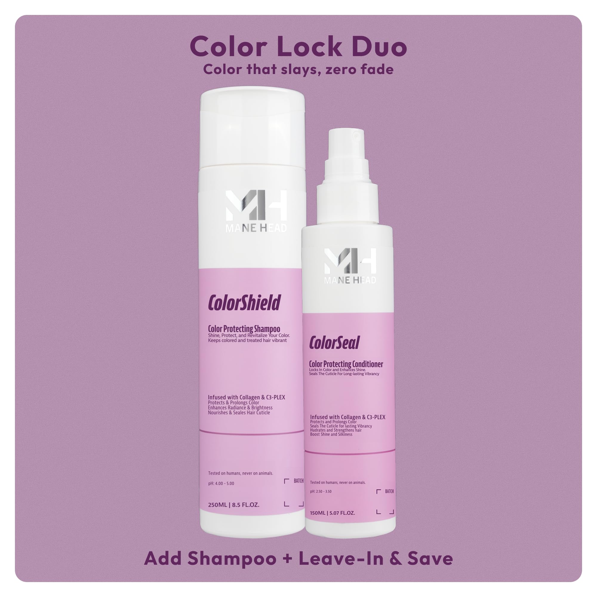 Color retention shampoo for dyed hair, designed to minimize dullness and extend vibrancy