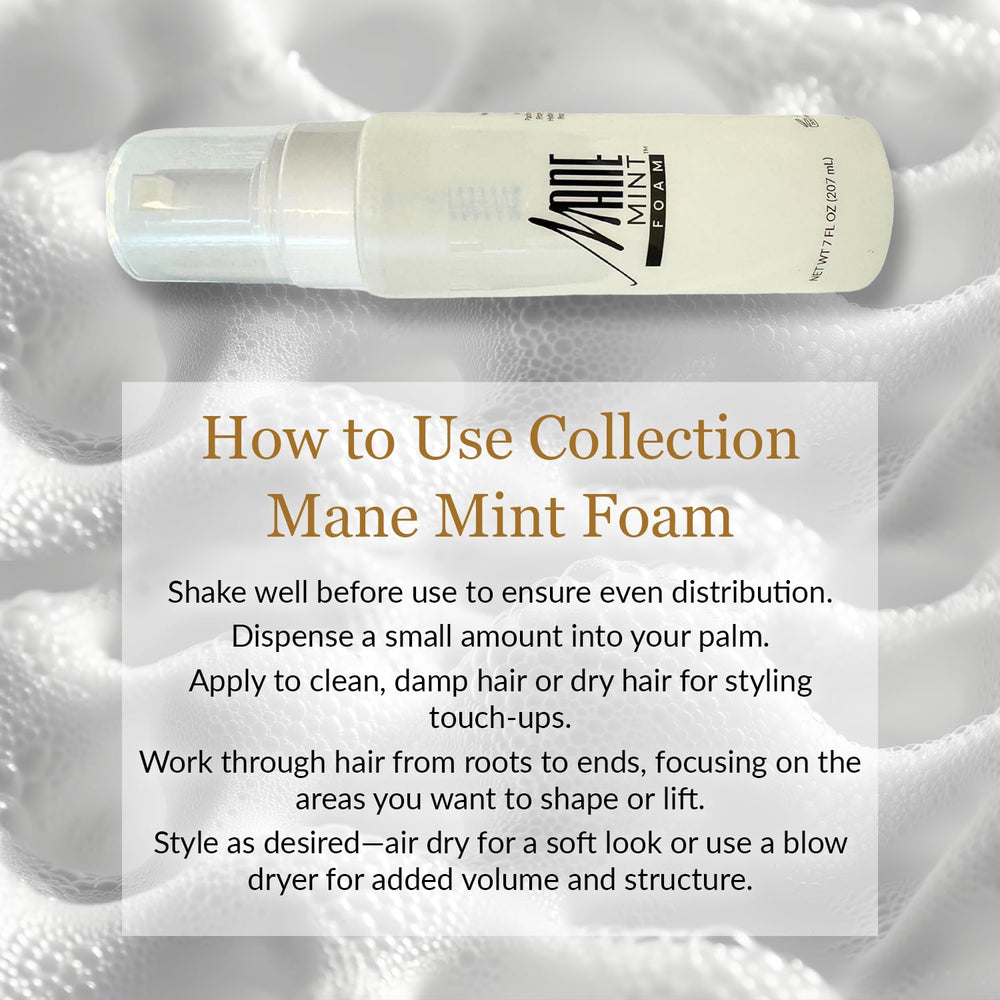 Mane Life Mint Foam suitable for all hair types from straight to curly textures.