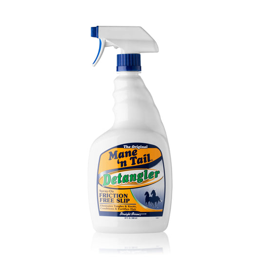Mane 'n Tail Detangler 32oz spray bottle delivering friction-free slip.