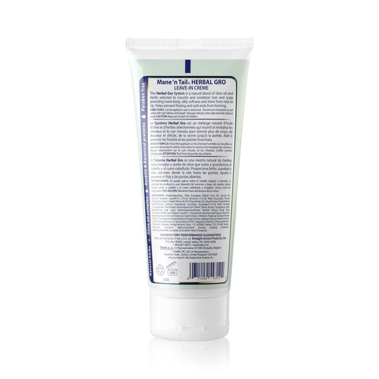 Mane 'n Tail Herbal Gro leave-in creme hair-shine demonstrates added gloss