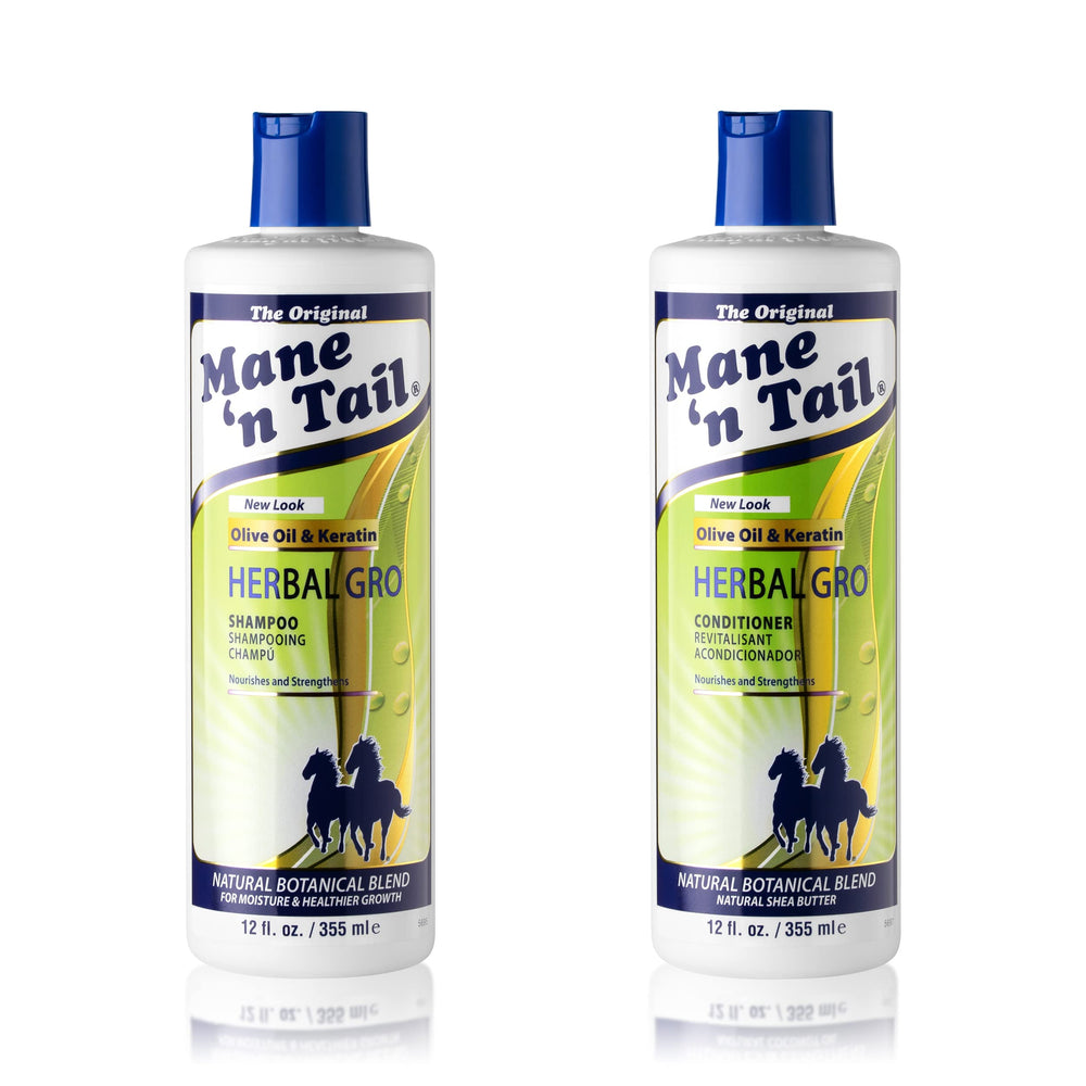 Mane 'n Tail Herbal Gro Shampoo bottle highlighting strengthening formula for hair