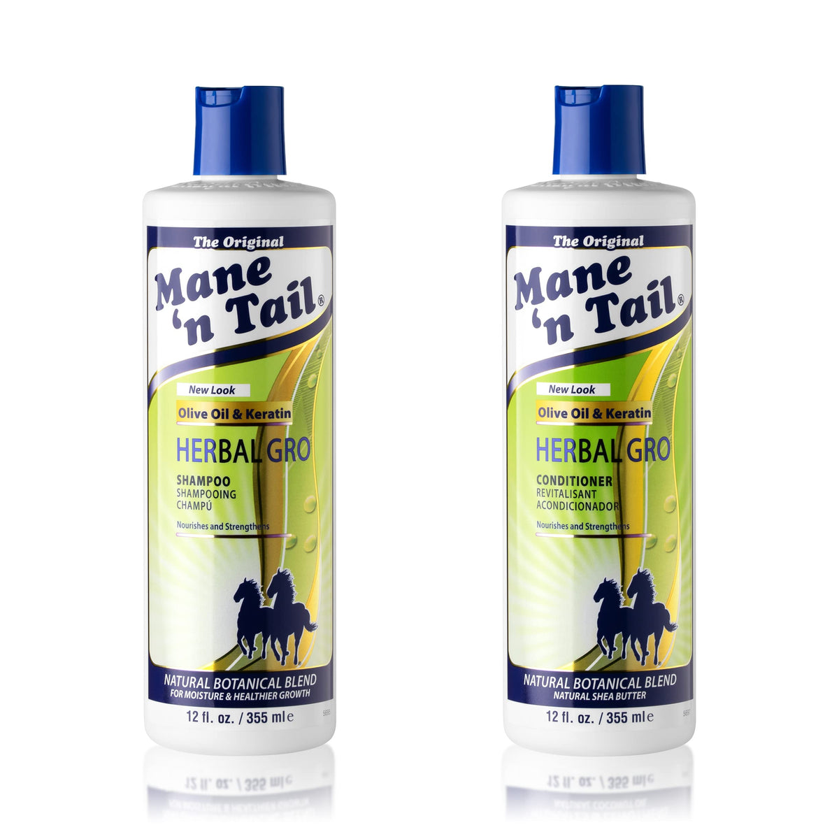 Mane 'n Tail Herbal Gro Shampoo bottle highlighting strengthening formula for hair