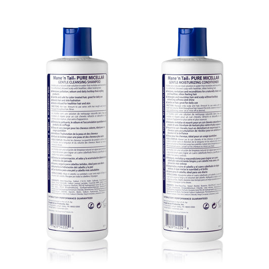 Mane 'n Tail micellar conditioner bottle front, detangling for smoother, stronger strands.