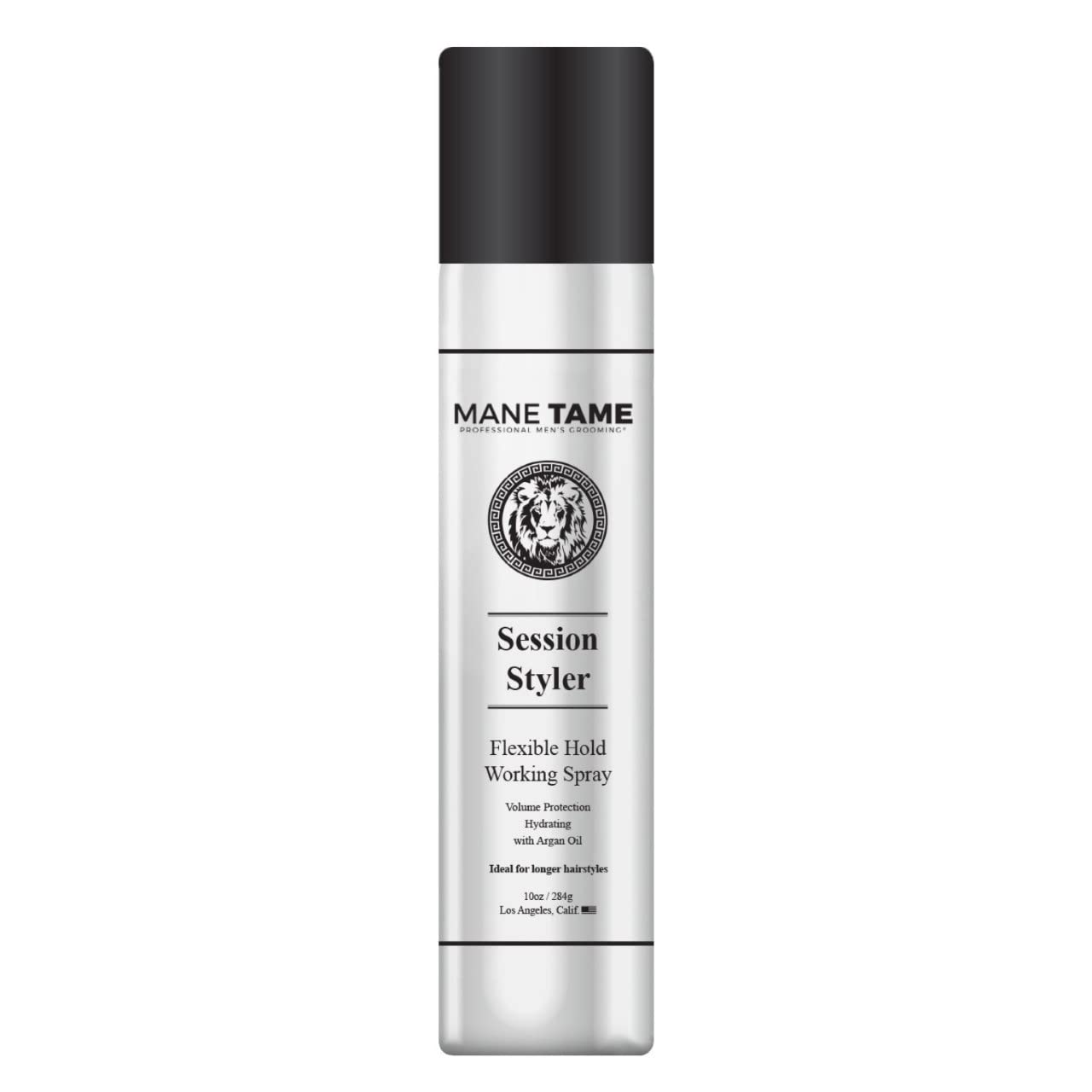 Mane Tame Session Styler bottle pour demonstrates controlled release for consistent application.