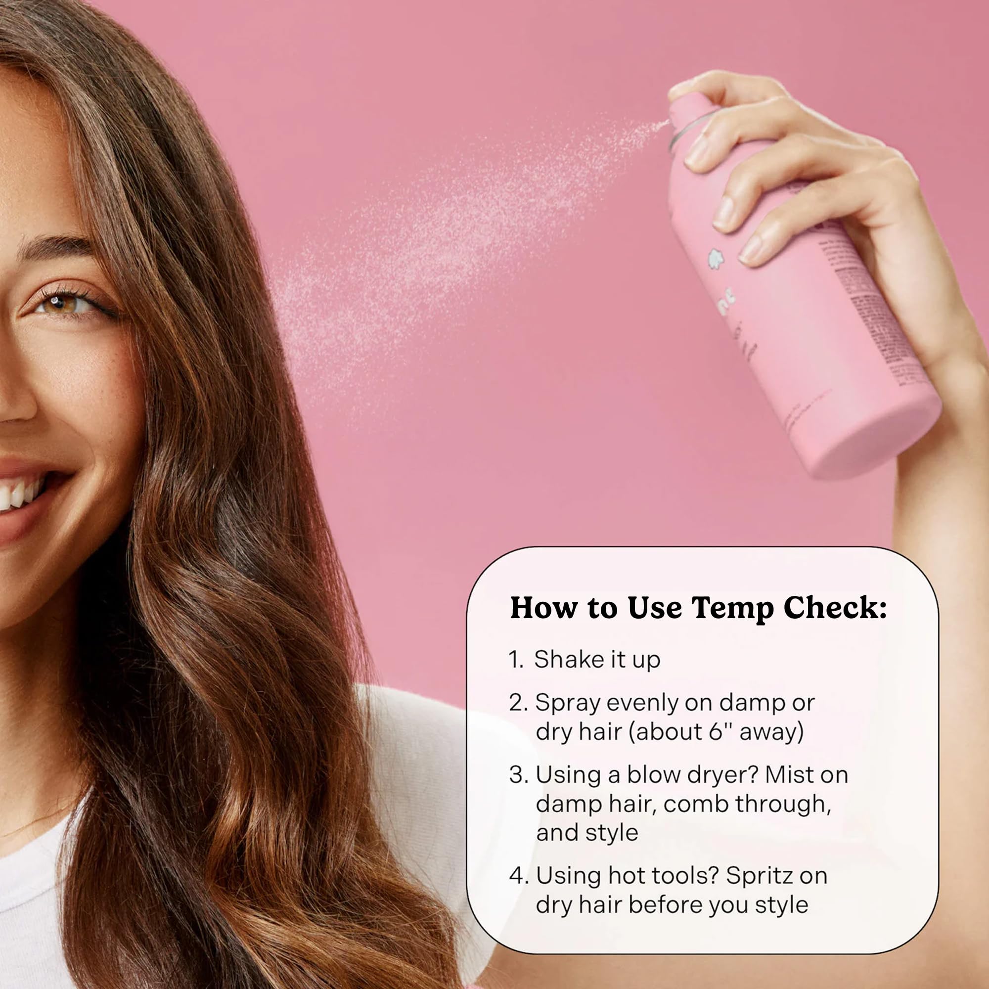 Oat peptide and Pro-Vitamin B5 benefits highlighted in Mane Temp Check ingredients.