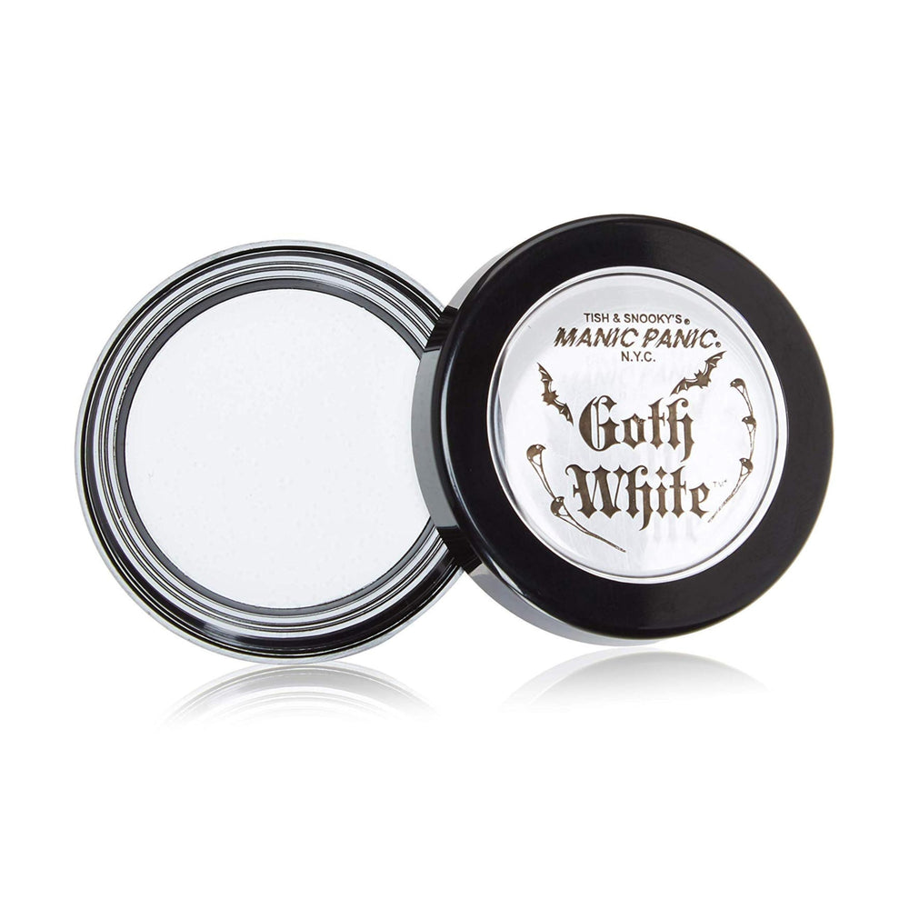 MANIC PANIC Goth White foundation jar close-up for full coverage and matte finish
