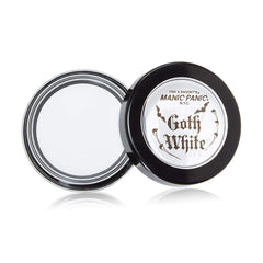 MANIC PANIC Goth White foundation jar close-up for full coverage and matte finish