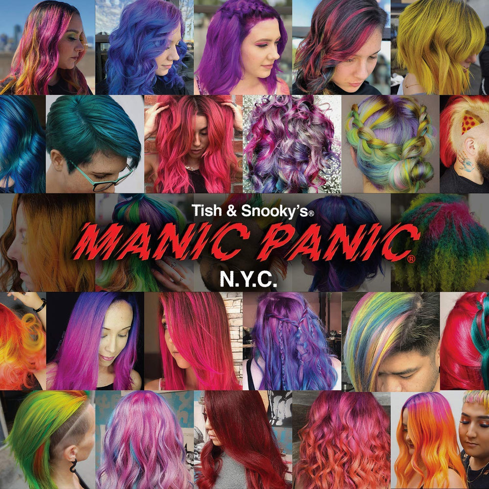 MANIC PANIC Silver Stiletto applied for purple and blue hues in color refresh.