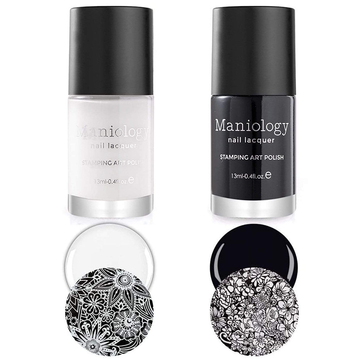 Maniology Black & White duo stamping set bottles for bold contrast