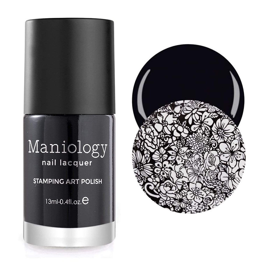 Maniology full-coverage stamping demo on a nail