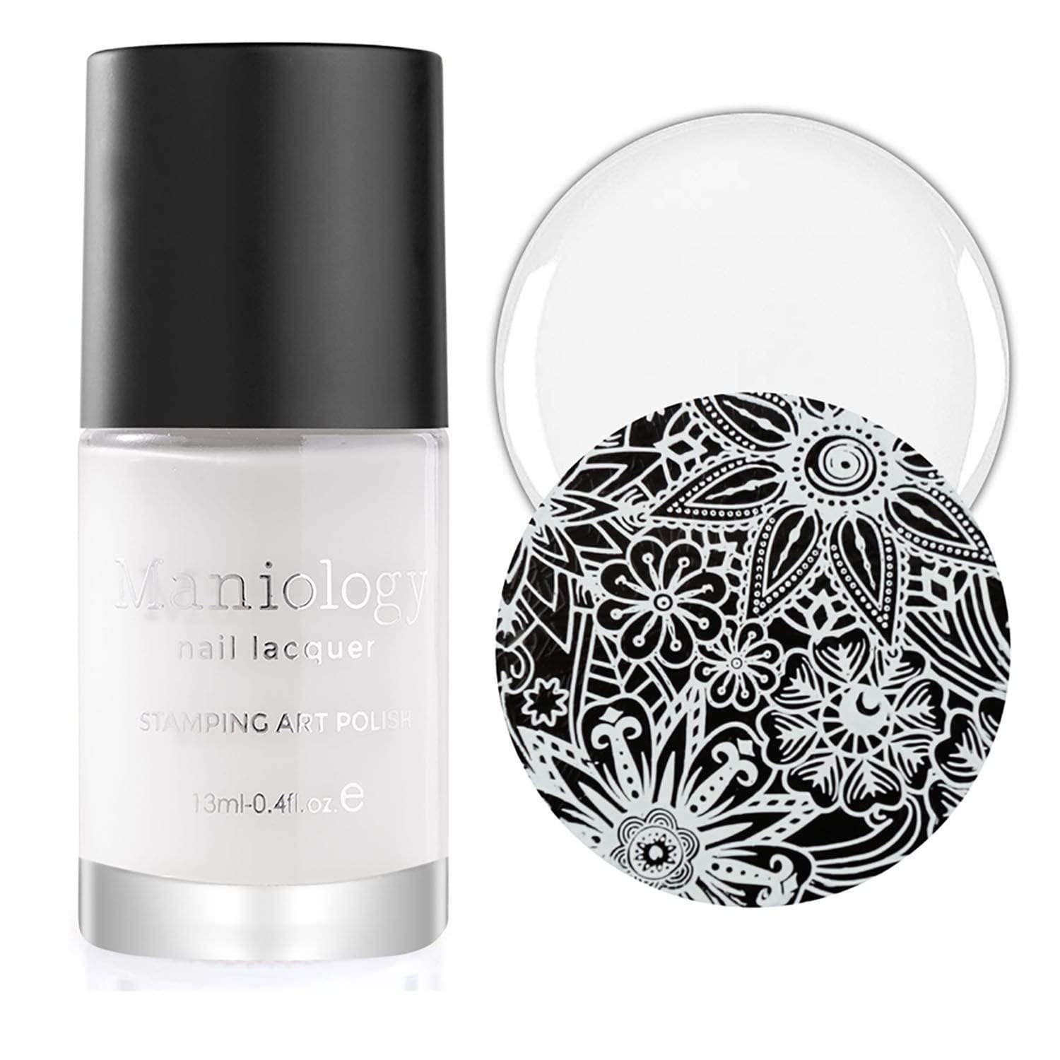 Maniology stamping polish close-up shows pigment-rich formula
