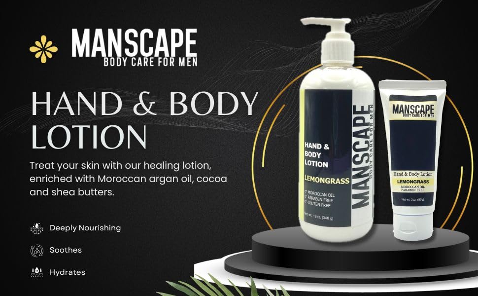 MANSCAPE lotion with cocoa butter for deep hydration