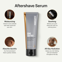 MANSCAPED Dome Soother applied to the scalp for soothing, non-sticky comfort.
