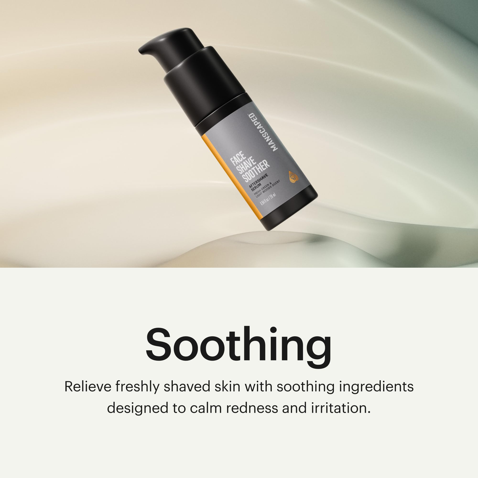 Applying MANSCAPED Face Shave Soother during routine for refreshed skin.