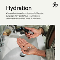 Menthyl lactate provides cooling in MANSCAPED Face Shave Soother after shaving.