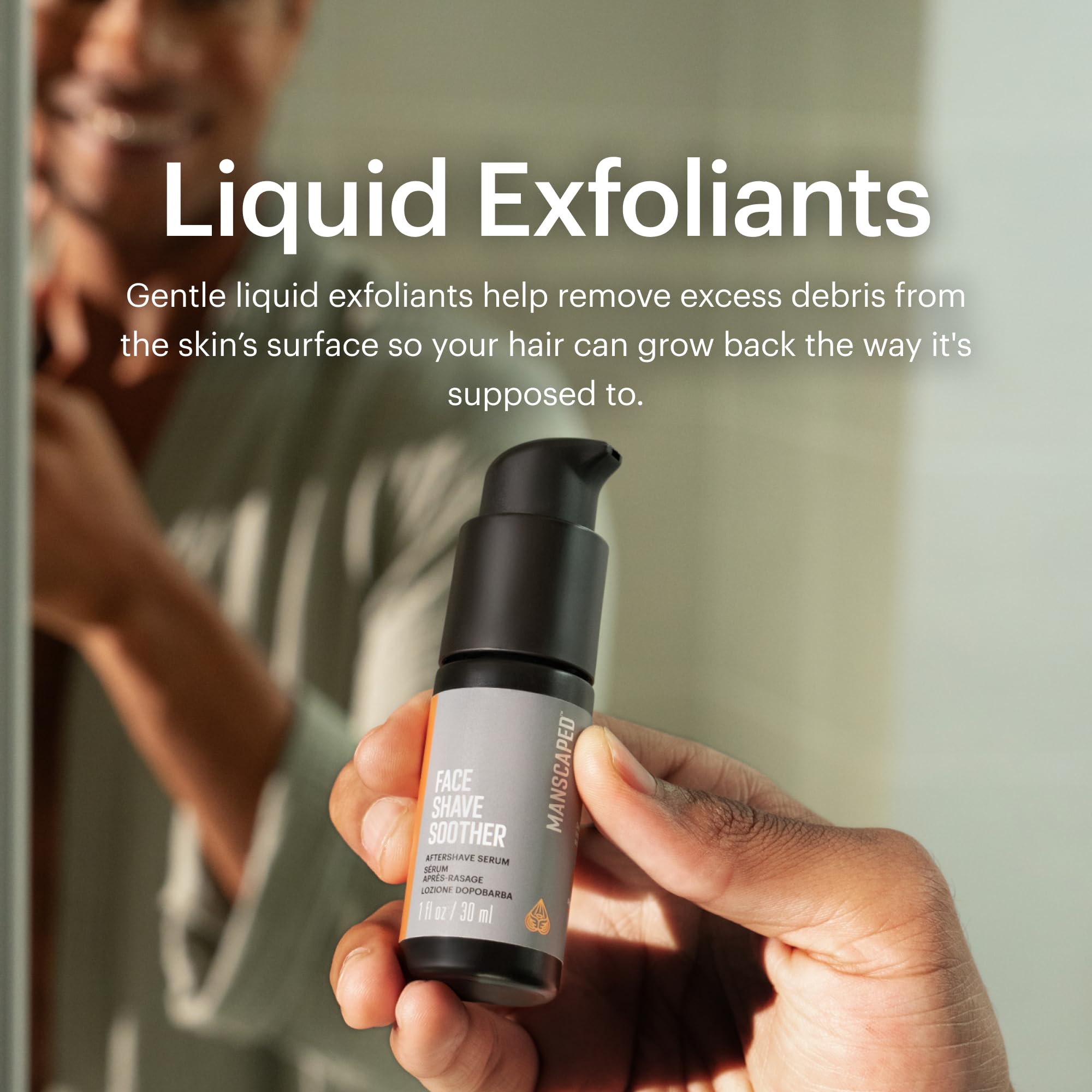 Red algae ingredient focus in MANSCAPED Face Shave Soother for hydration.