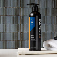 Shower scene with MANSCAPED Persevere for a subtly scented post-shower vibe.