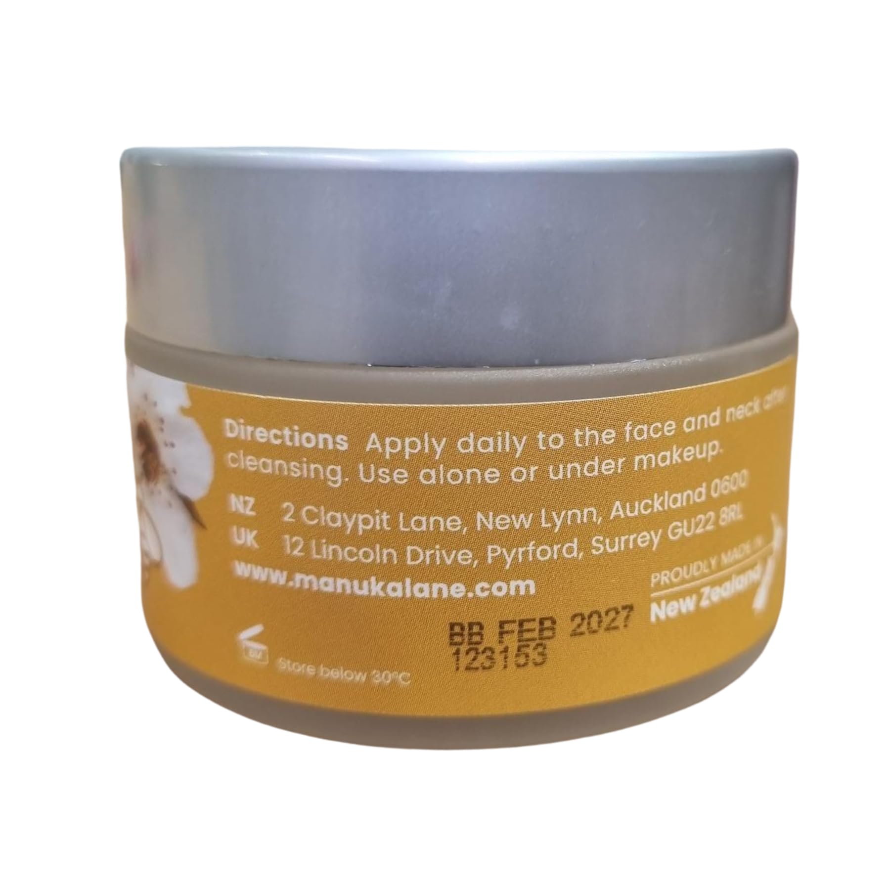 Manuka Lane Bee Venom Night Cream being applied for nighttime hydration.