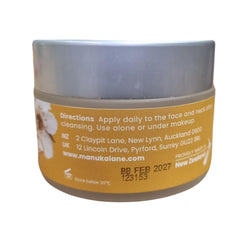 Manuka Lane Bee Venom Night Cream being applied for nighttime hydration.