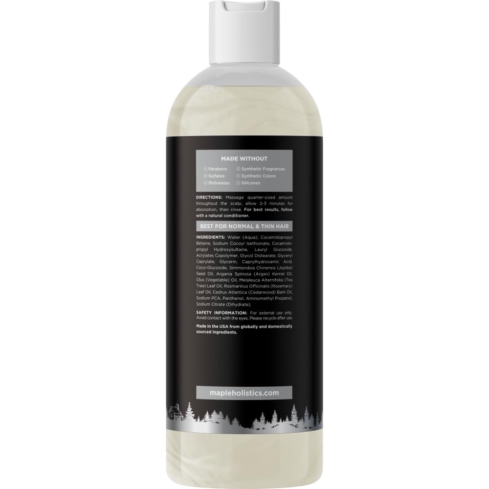 Maple Holistics product visual showing scalp care and clarifying action without residue.