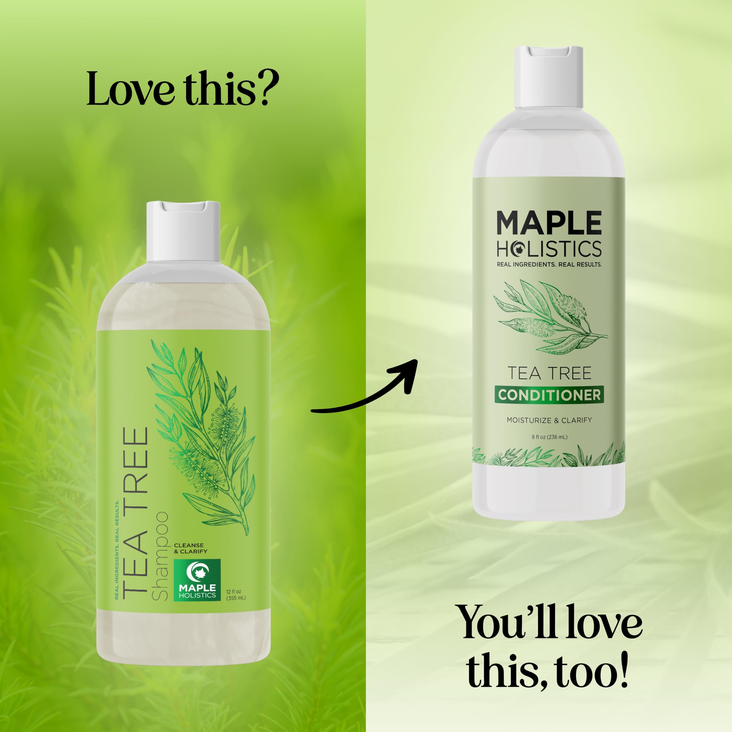 Maple Holistics color-safe shampoo packaging displayed for all hair types.