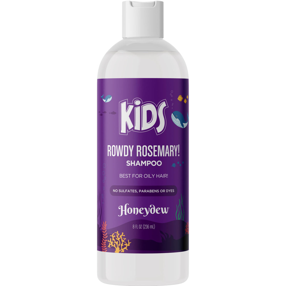 Maple Holistics deep-cleansing kids shampoo bottle highlights tea tree for gentle buildup removal.