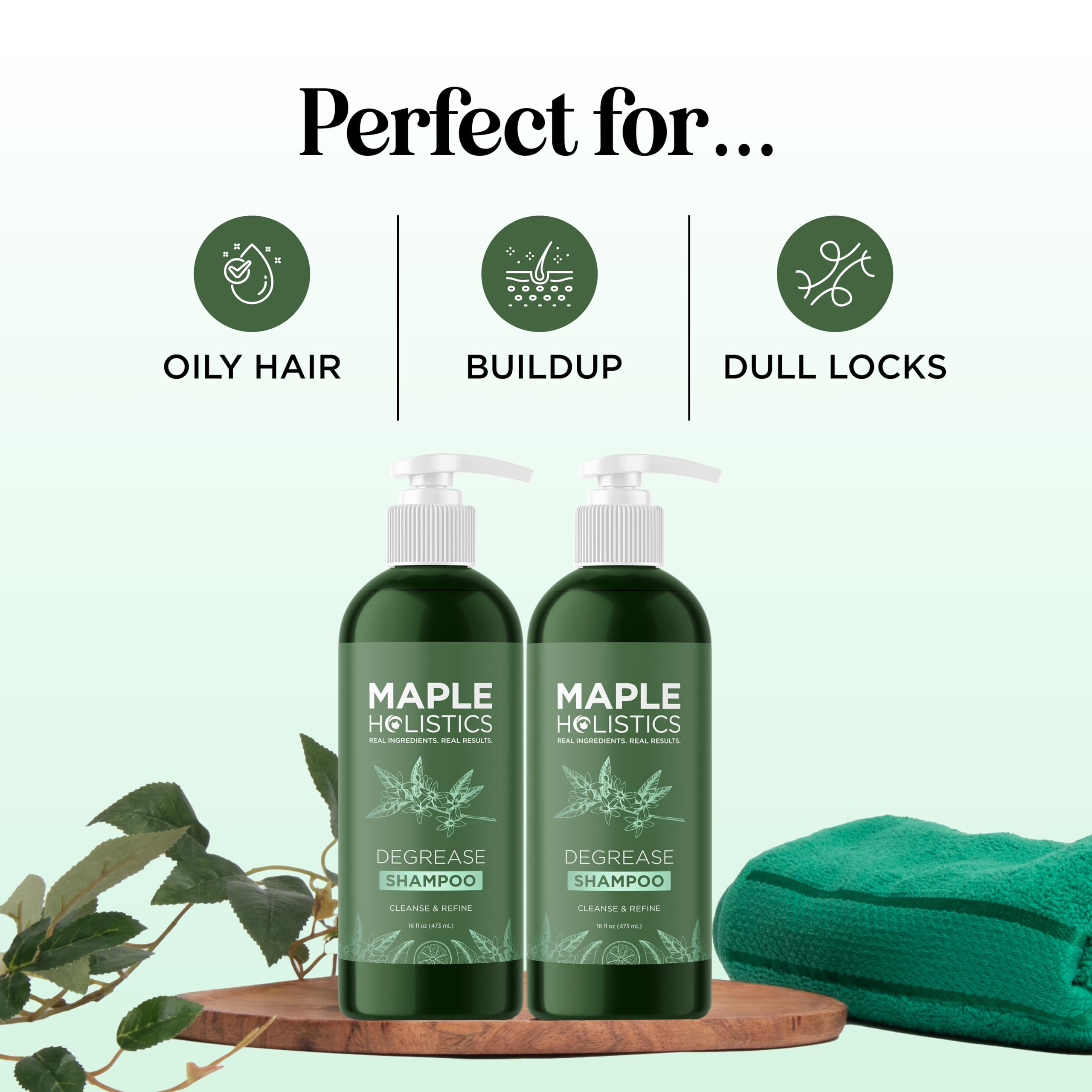 Maple Holistics Degrease Shampoo lather demonstrates thorough cleansing on scalp.