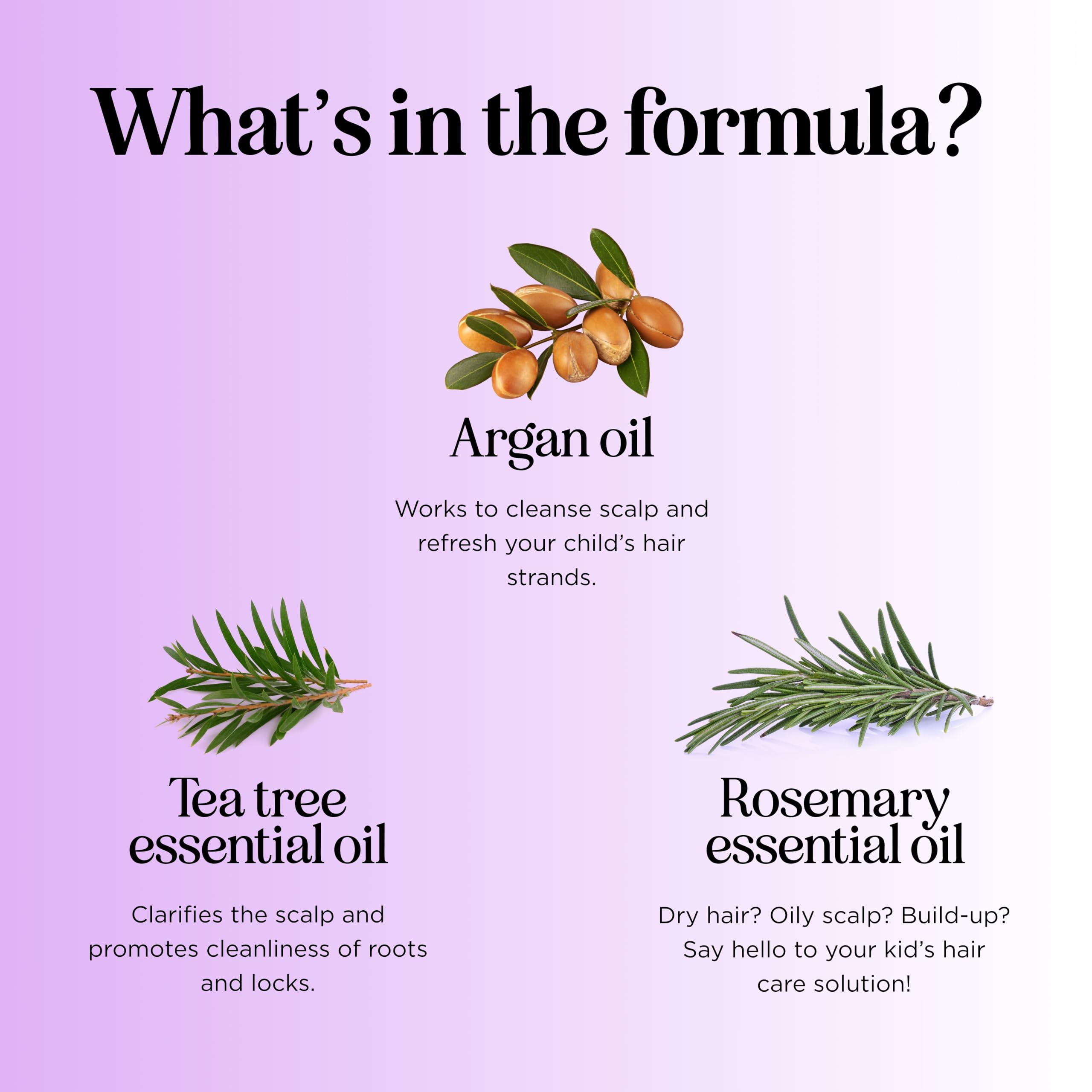 Maple Holistics ingredients tea tree rosemary showcase plant-based cleansing for kids.