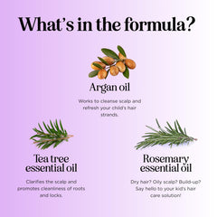 Maple Holistics ingredients tea tree rosemary showcase plant-based cleansing for kids.