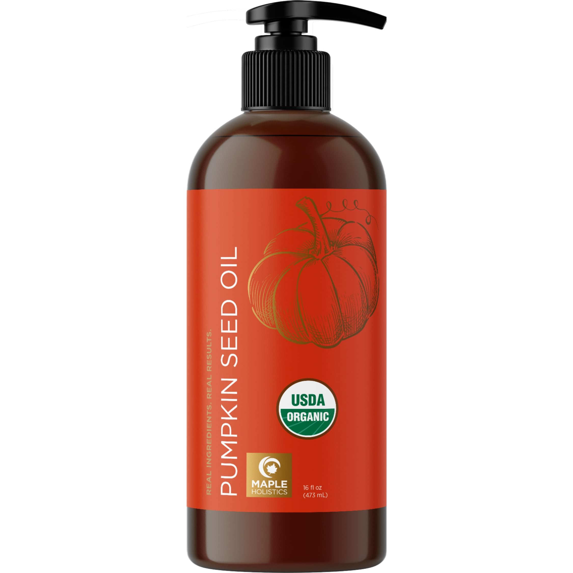 Maple Holistics pumpkin seed oil as facial moisturizer for gentle care.