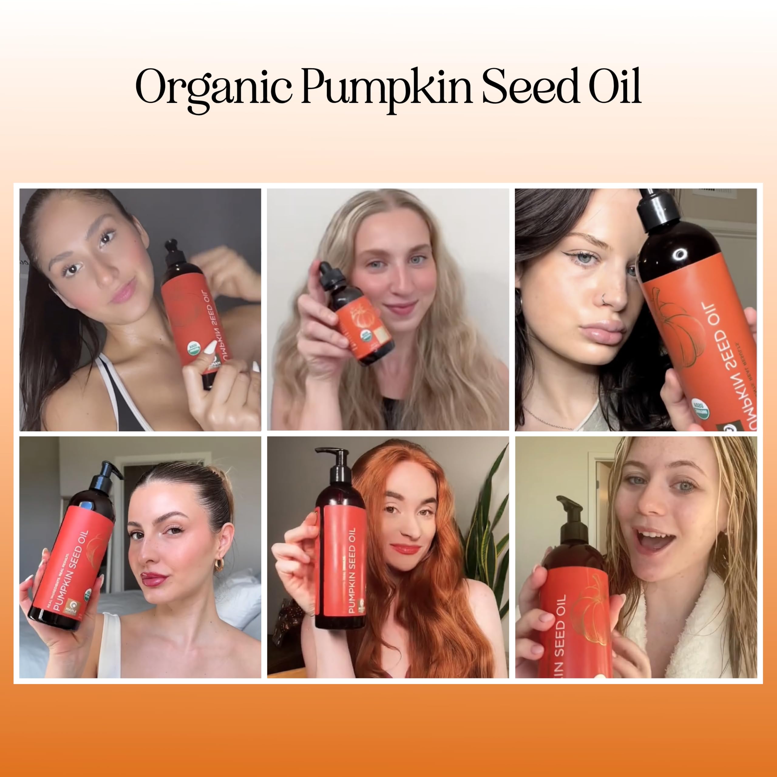 Maple Holistics pumpkin seed oil pour showing easy DIY mixing.