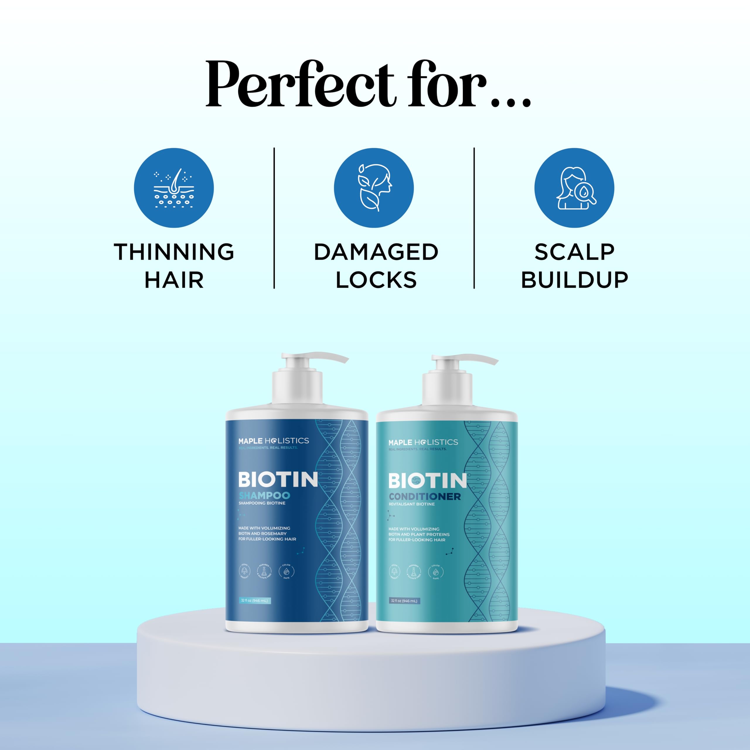 Maple Holistics Rosemary Biotin Set packaging communicates color-safe routine.