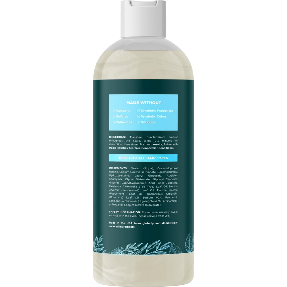 Maple Holistics Rosemary Tea Tree Mint Shampoo foaming lather ready for a refreshing wash.