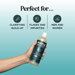 Maple Holistics rosemary tea tree mint shampoo spa-like scent during wash.