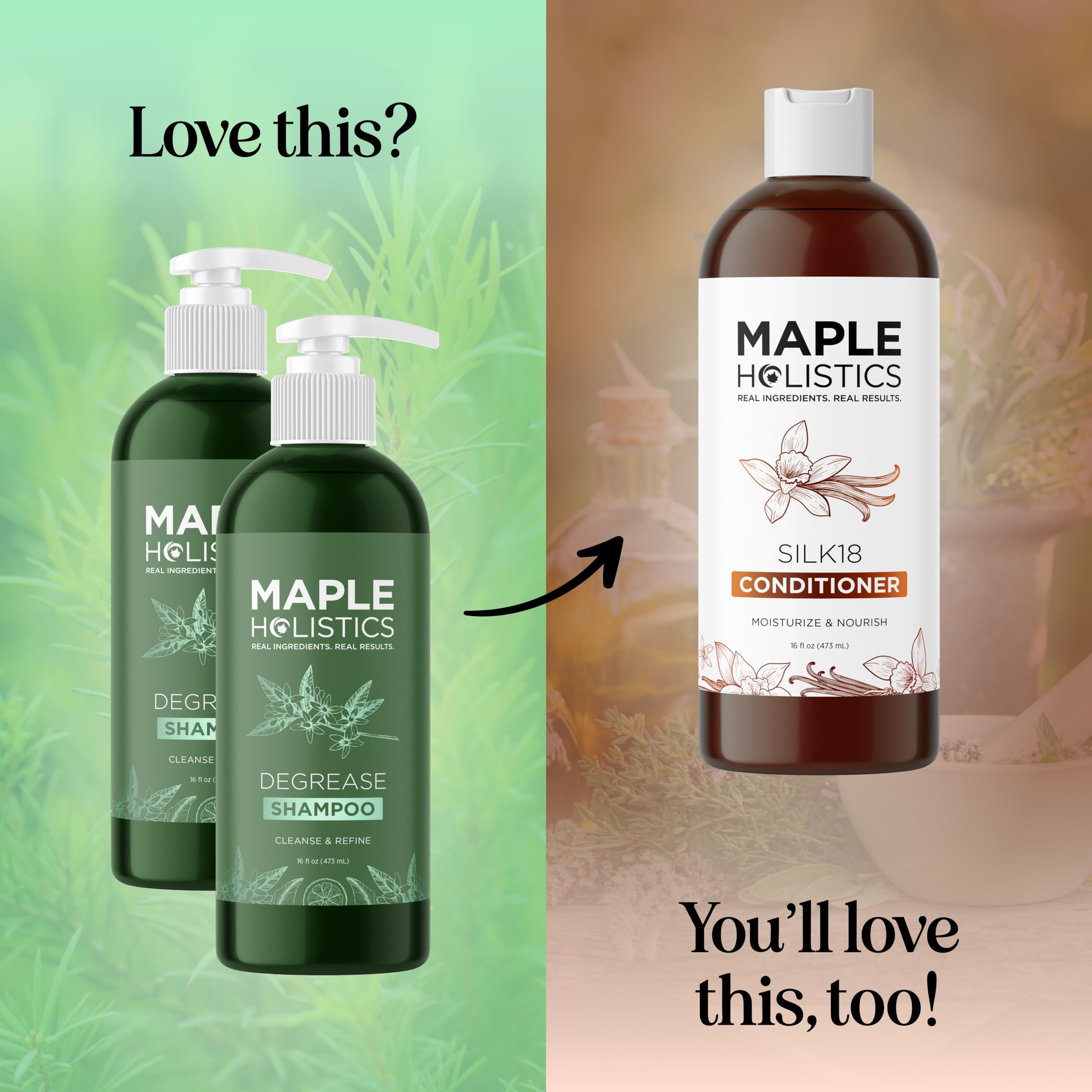 Maple Holistics scalp refresh closeup visual signals cleansing action for oily hair.