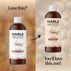 Close-up of curls defined with Maple Holistics Silk Protein Conditioner