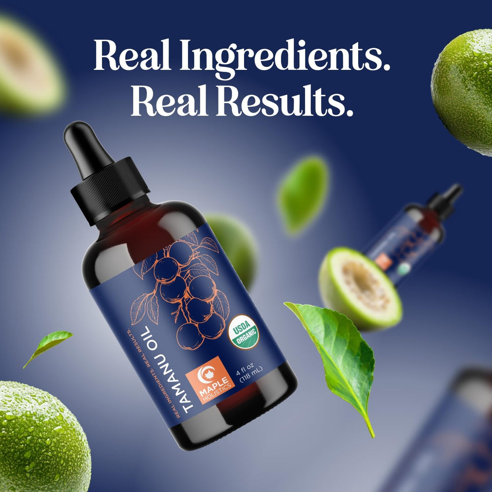 Maple Holistics Tamanu Oil packaging highlights vegan cruelty-free status
