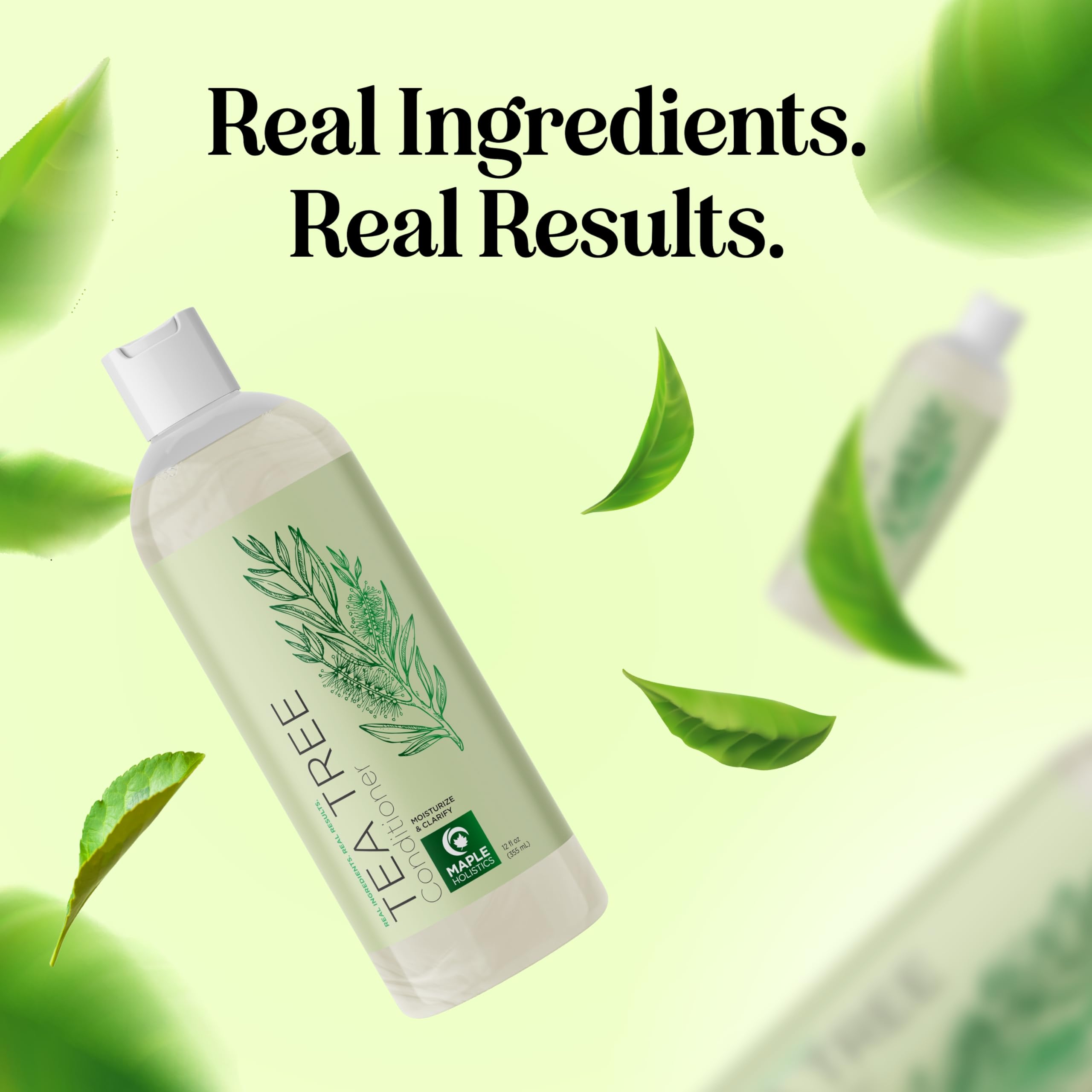 Maple Holistics Tea Tree Conditioner ingredients showcase hydrating oils for shine