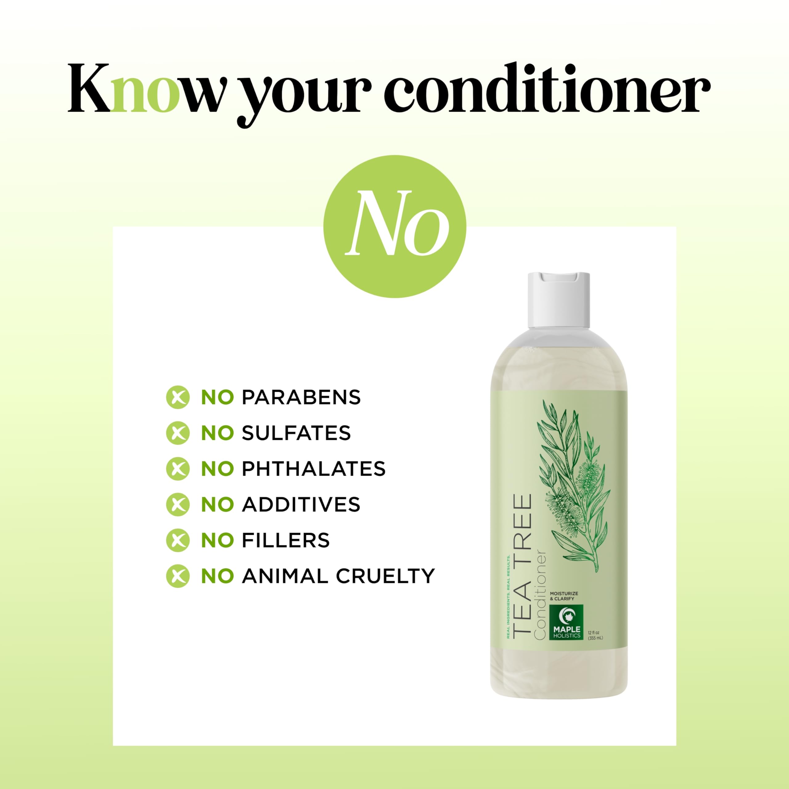 Maple Holistics Tea Tree Conditioner scalp care action close-up