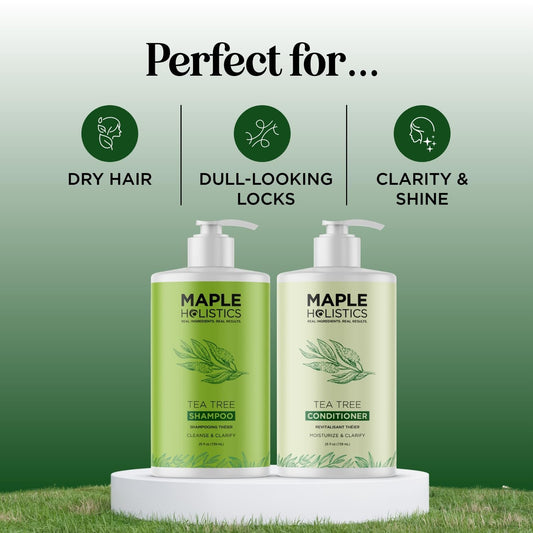 Maple Holistics Tea Tree Conditioner tube front offers balanced conditioning without heaviness