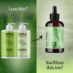 Maple Holistics Tea Tree Pack shot highlights the full 25 fl oz set