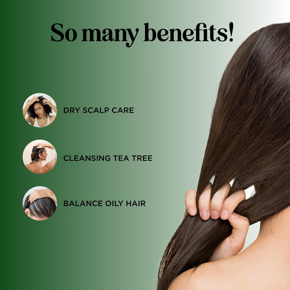 Maple Holistics Tea Tree Shampoo lather close up shows clarifying cleansing action