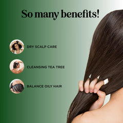 Maple Holistics Tea Tree Shampoo lather close up shows clarifying cleansing action