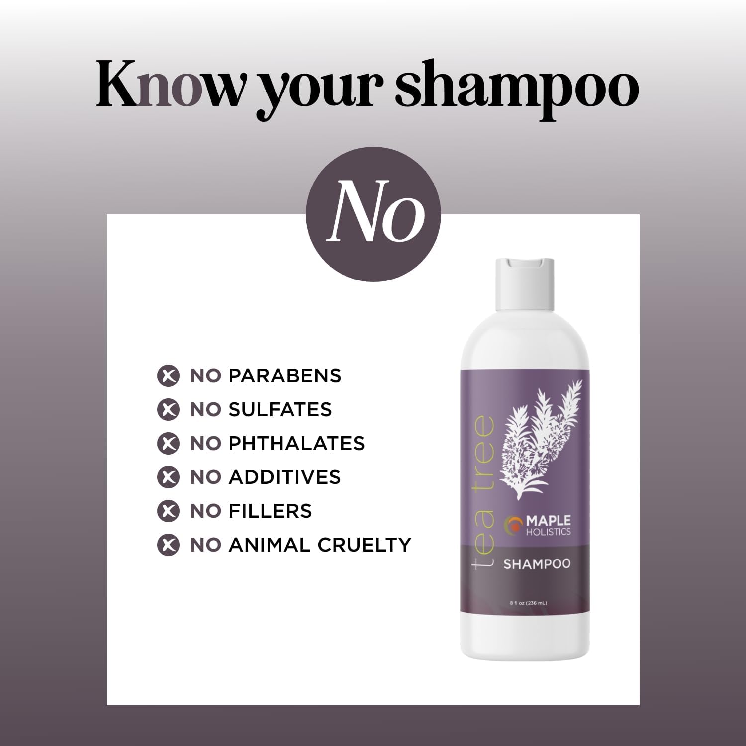Maple Holistics Tea Tree Shampoo pump enables easy, even application.