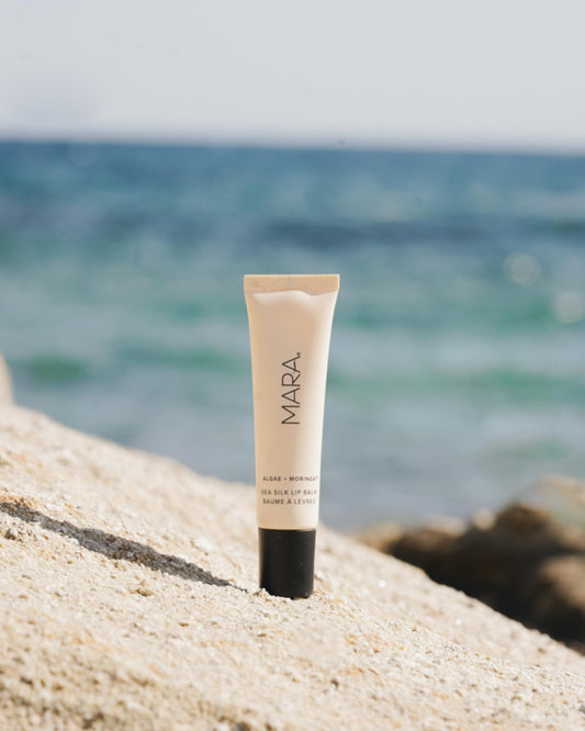 MARA Sea Silk Lip Balm with algae plumping complex for fullness and definition.