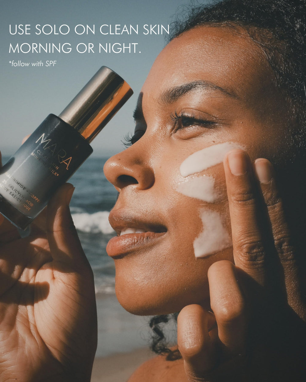 MARA Vegan, cruelty-free, alcohol-free packaging signals clean care.
