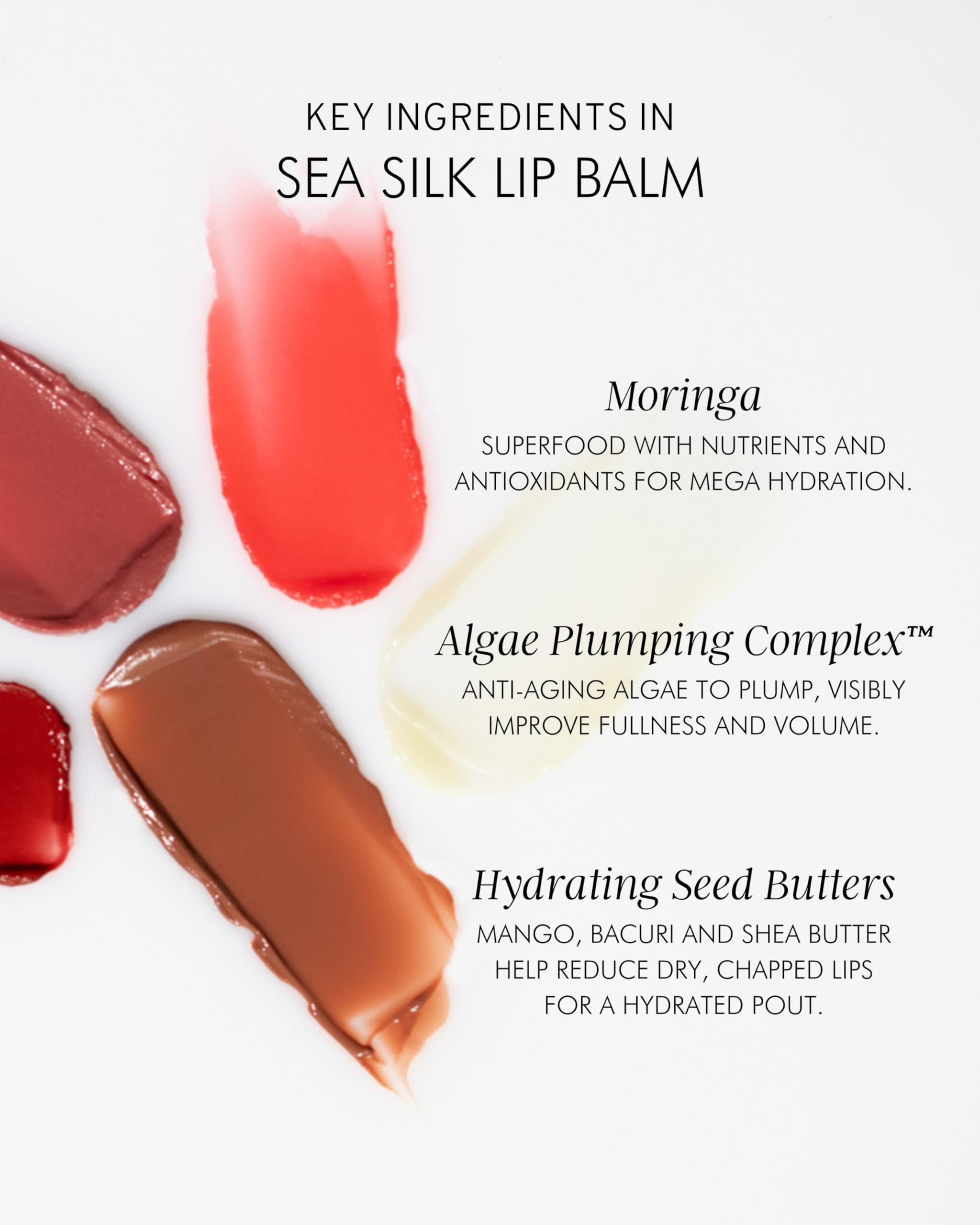 MARA Sea Silk Lip Balm 0.5 oz packaging shown for daily moisture.