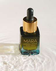 MARA Universal Hydrating Face Oil texture close-up shows silky, lightweight hydration