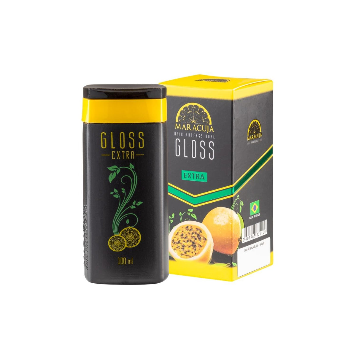 MARACUJA Maracuja Extra Gloss bottle pour demonstrates hydrating formula for smoother hair.