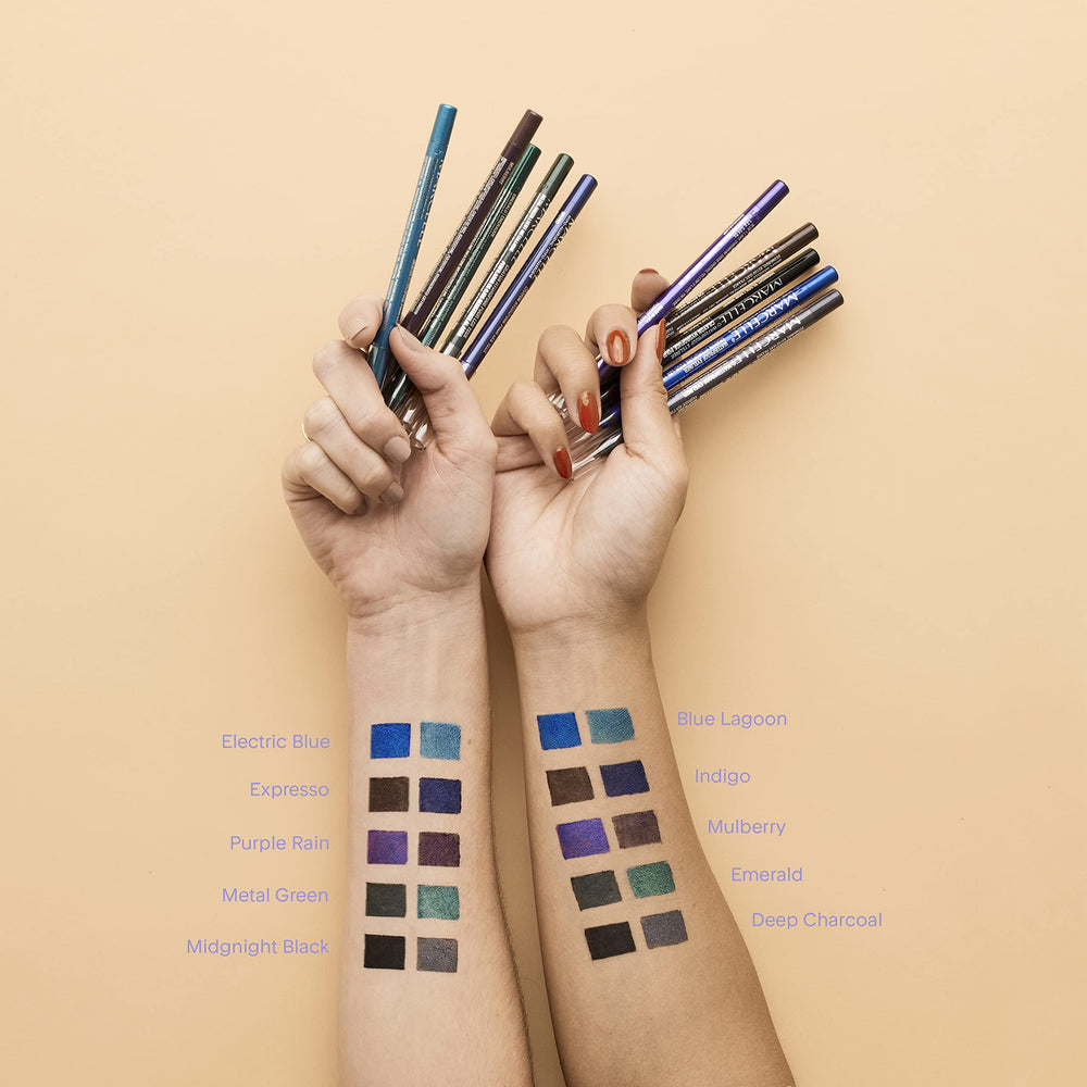 Marcelle Waterproof Eyeliner Deep Charcoal swatch reveals rich color and matte finish
